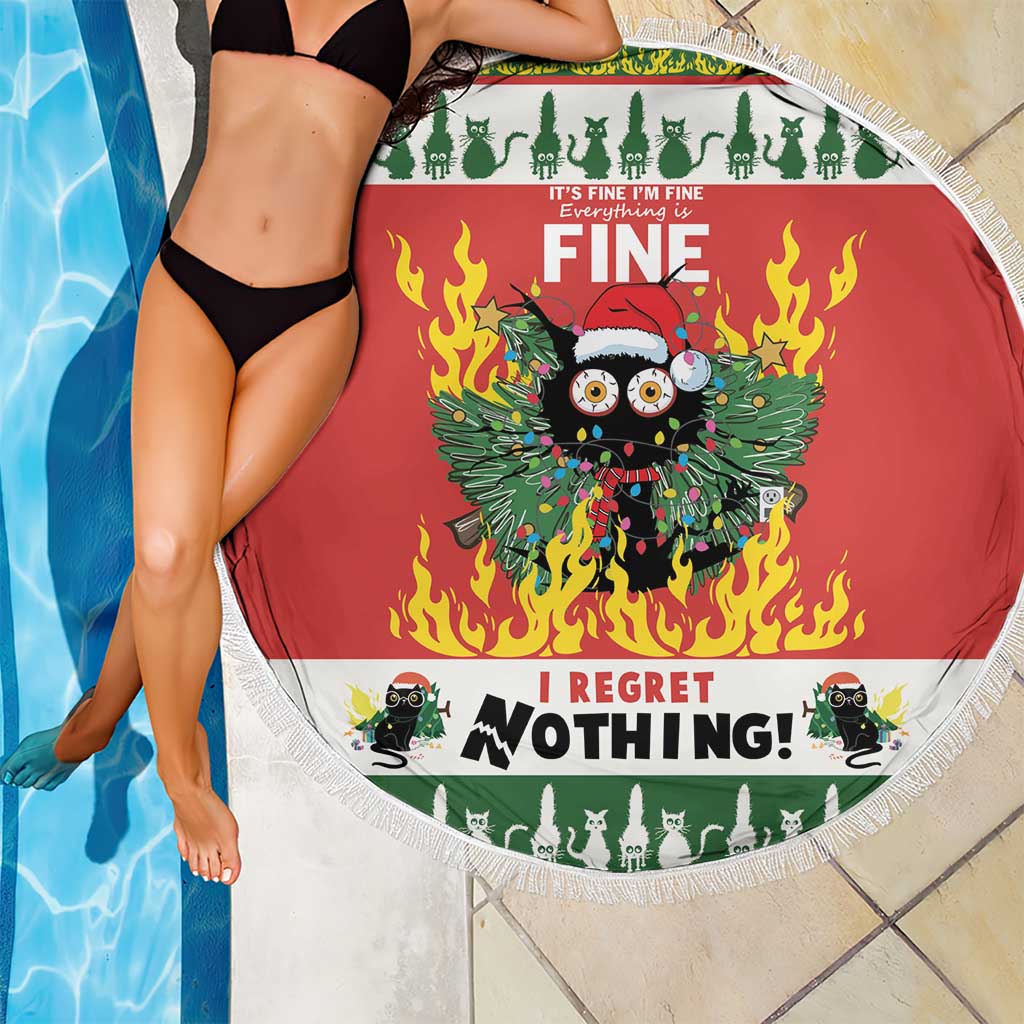 Merry Cat-Mas Beach Blanket Christmas It's Fine I'm Fine Everything is Fine LT9 - Wonder Print Shop
