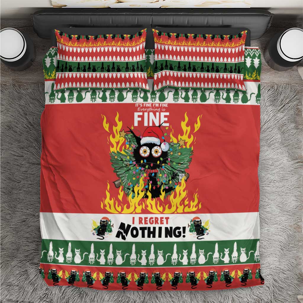 Merry Cat-Mas Bedding Set Christmas It's Fine I'm Fine Everything is Fine LT9 - Wonder Print Shop