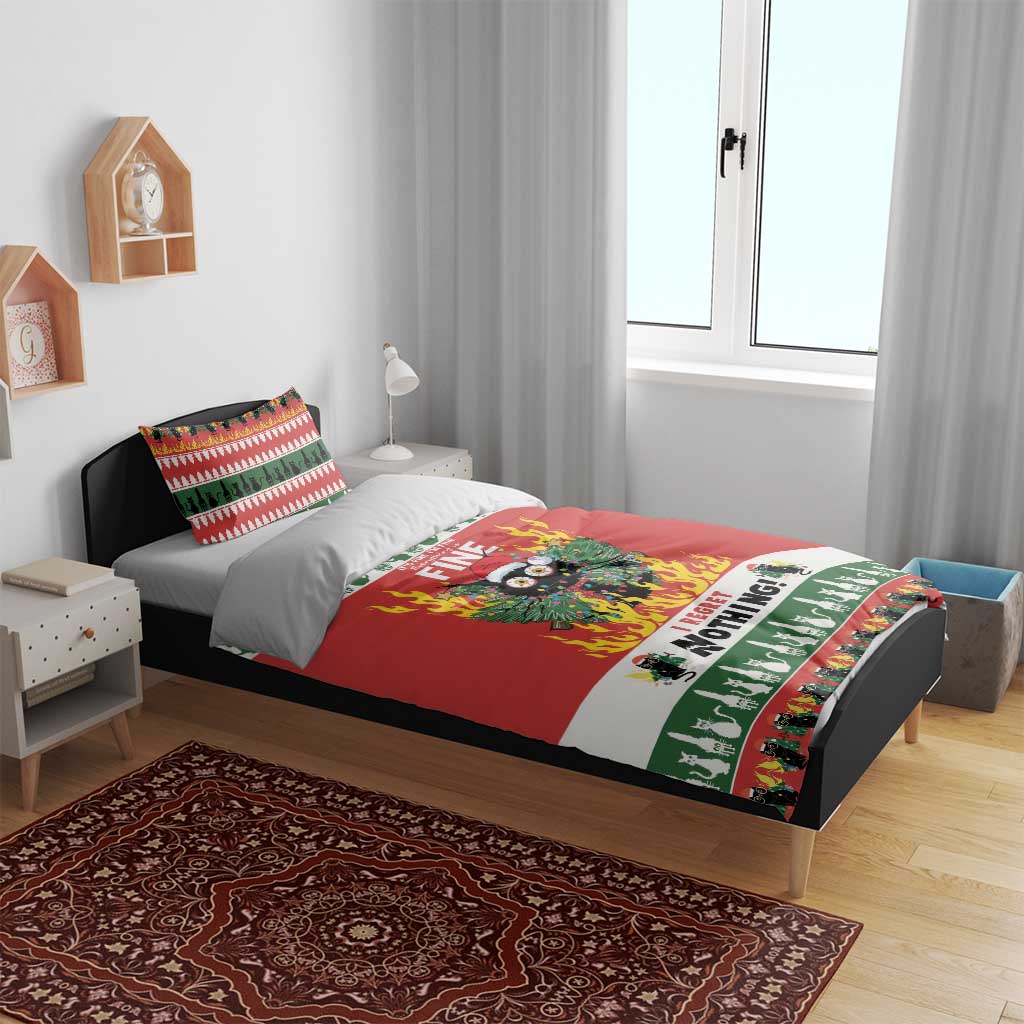 Merry Cat-Mas Bedding Set Christmas It's Fine I'm Fine Everything is Fine LT9 - Wonder Print Shop