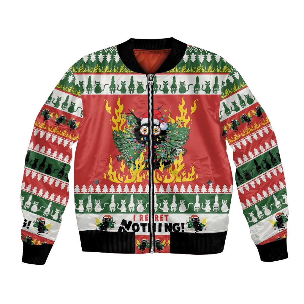 Merry Cat-Mas Bomber Jacket Christmas It's Fine I'm Fine Everything is Fine LT9 - Wonder Print Shop