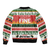 Merry Cat-Mas Bomber Jacket Christmas It's Fine I'm Fine Everything is Fine LT9 - Wonder Print Shop