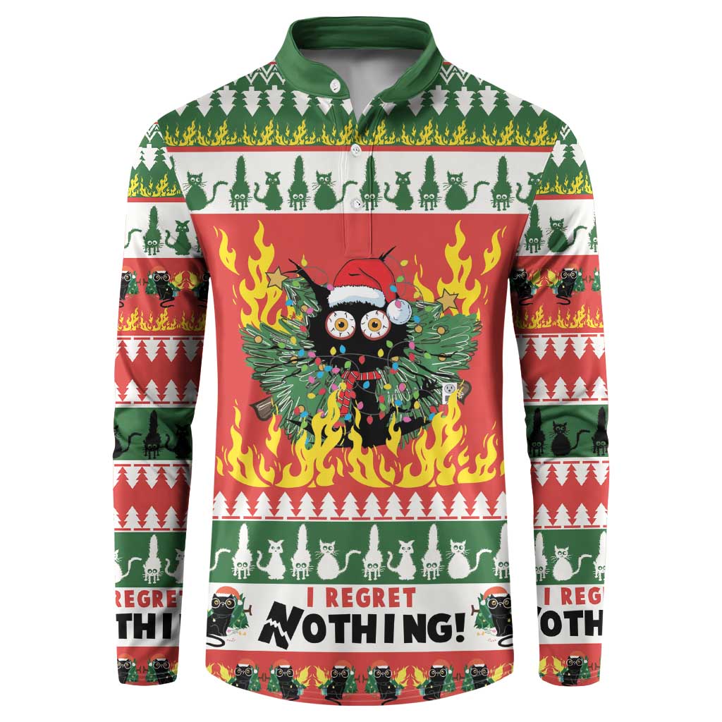 Merry Cat-Mas Button Sweatshirt Christmas It's Fine I'm Fine Everything is Fine LT9 - Wonder Print Shop