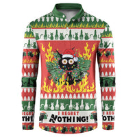 Merry Cat-Mas Button Sweatshirt Christmas It's Fine I'm Fine Everything is Fine LT9 - Wonder Print Shop