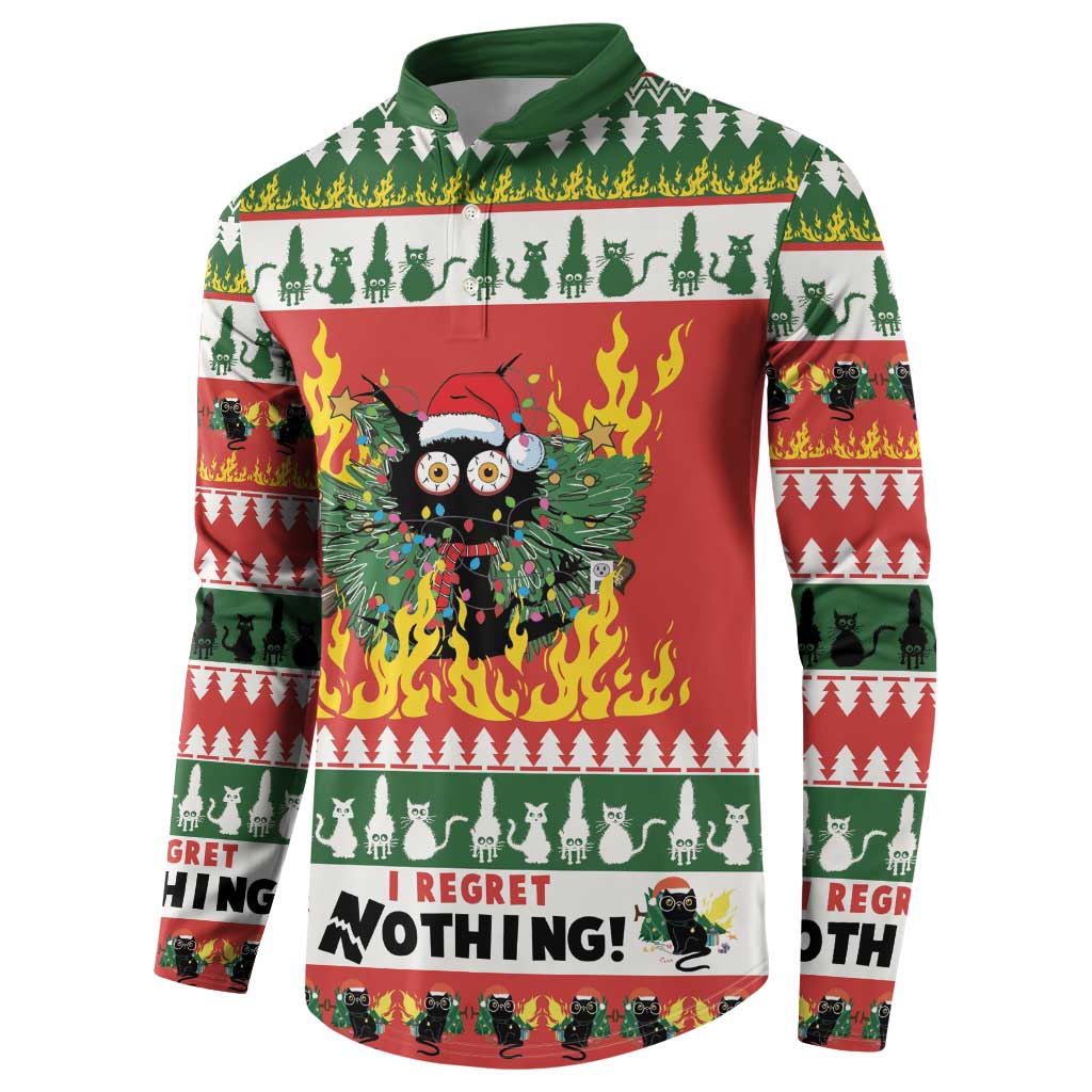 Merry Cat-Mas Button Sweatshirt Christmas It's Fine I'm Fine Everything is Fine LT9 - Wonder Print Shop