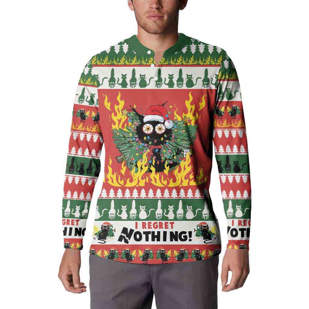 Merry Cat-Mas Button Sweatshirt Christmas It's Fine I'm Fine Everything is Fine LT9 - Wonder Print Shop