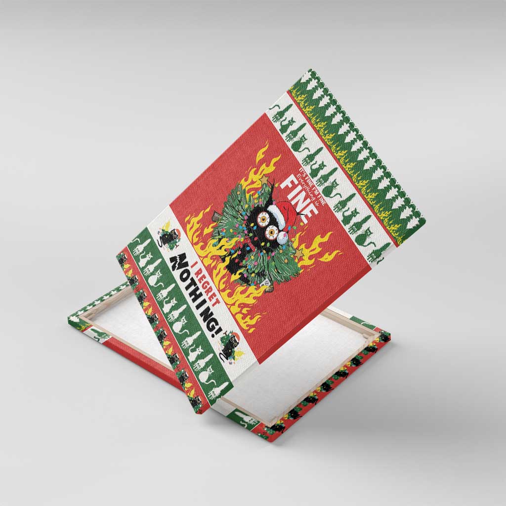 Merry Cat-Mas Canvas Wall Art Christmas It's Fine I'm Fine Everything is Fine LT9 - Wonder Print Shop