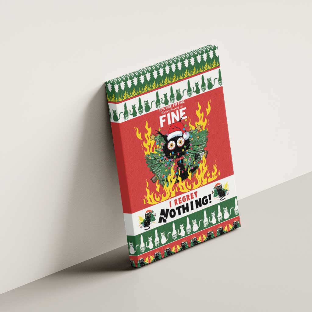 Merry Cat-Mas Canvas Wall Art Christmas It's Fine I'm Fine Everything is Fine LT9 - Wonder Print Shop