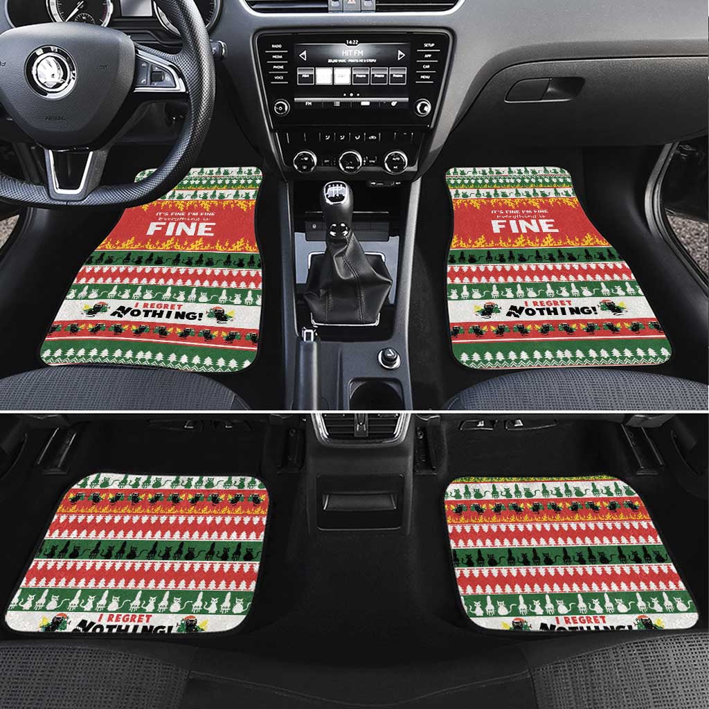 Merry Cat-Mas Car Mats Christmas It's Fine I'm Fine Everything is Fine LT9 - Wonder Print Shop