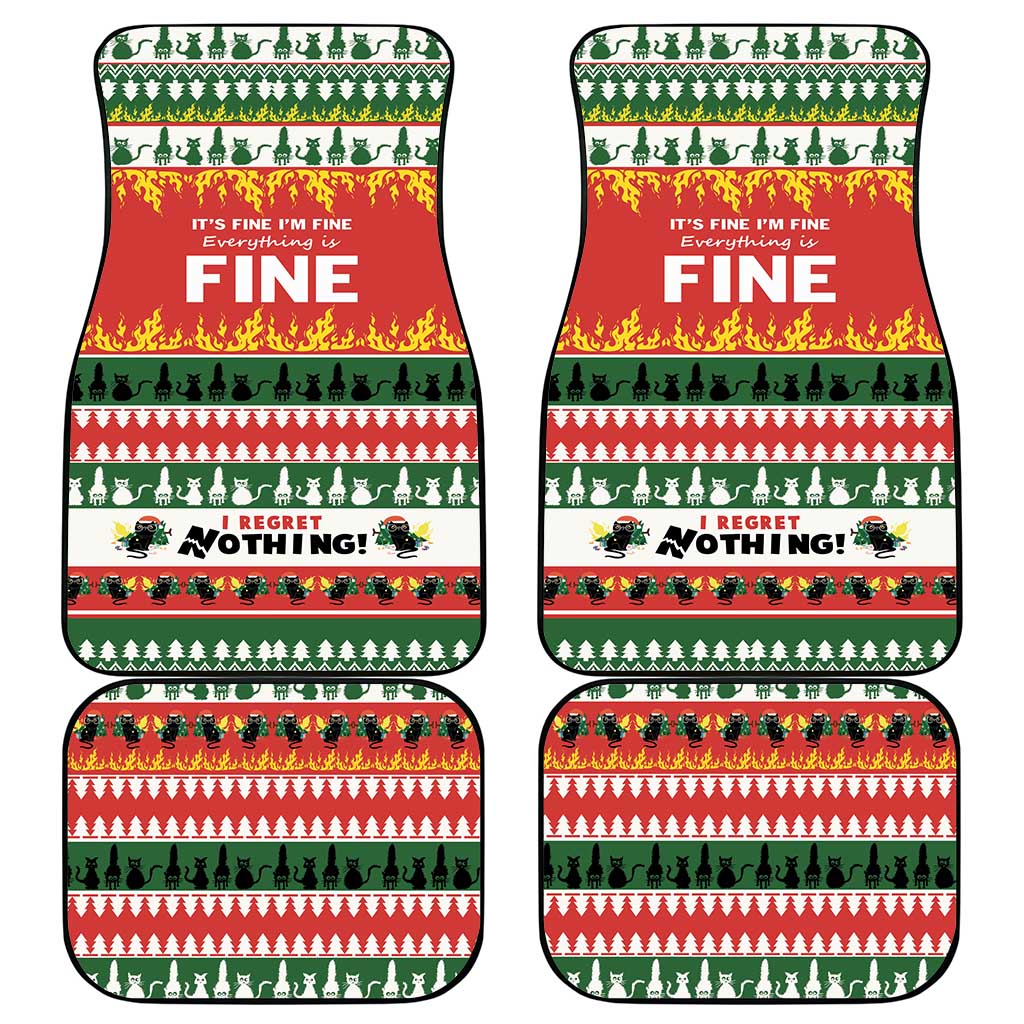 Merry Cat-Mas Car Mats Christmas It's Fine I'm Fine Everything is Fine LT9 - Wonder Print Shop