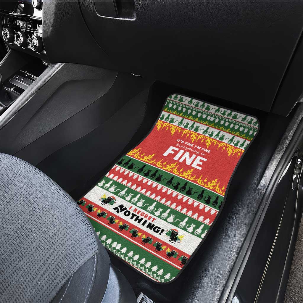 Merry Cat-Mas Car Mats Christmas It's Fine I'm Fine Everything is Fine LT9 - Wonder Print Shop
