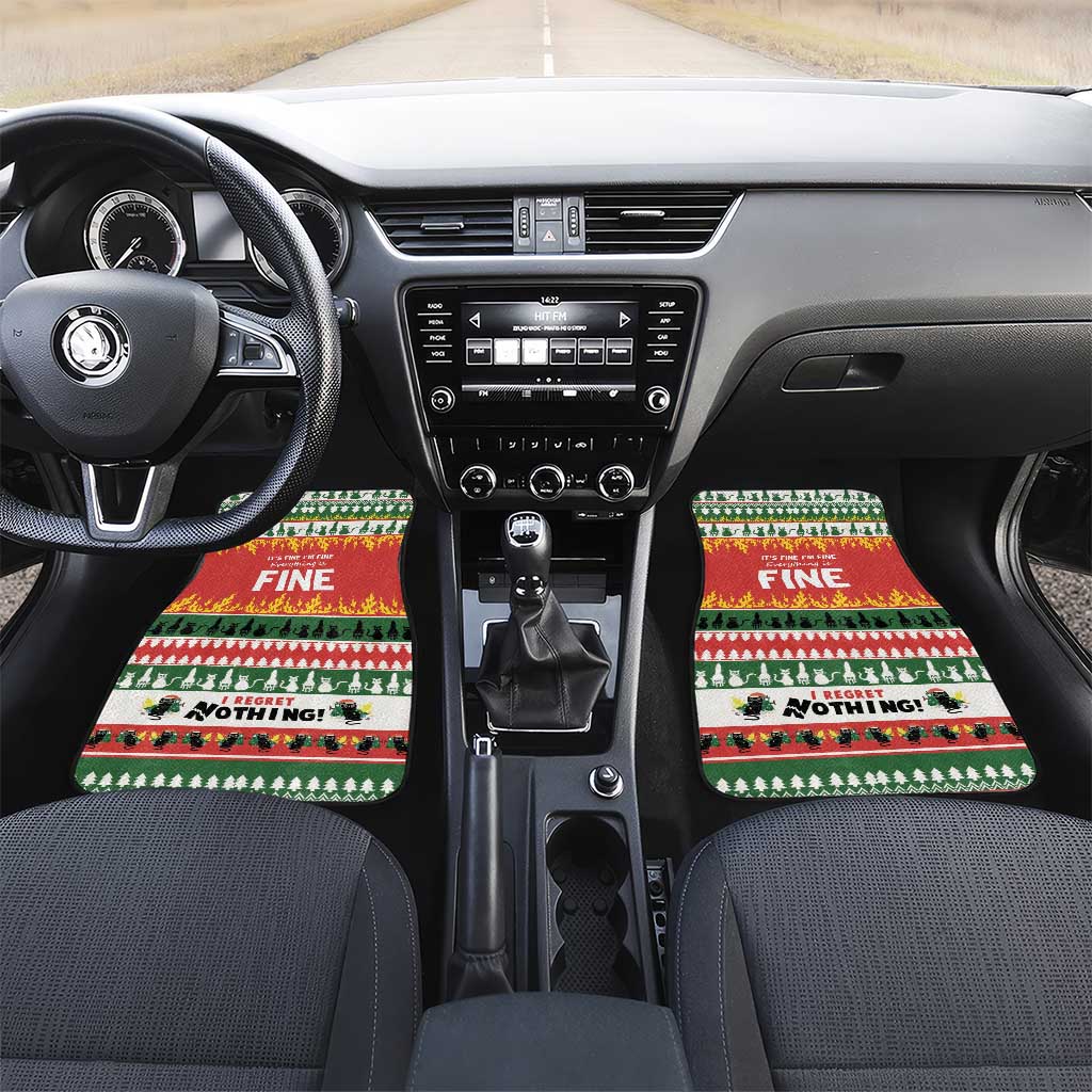 Merry Cat-Mas Car Mats Christmas It's Fine I'm Fine Everything is Fine LT9 - Wonder Print Shop