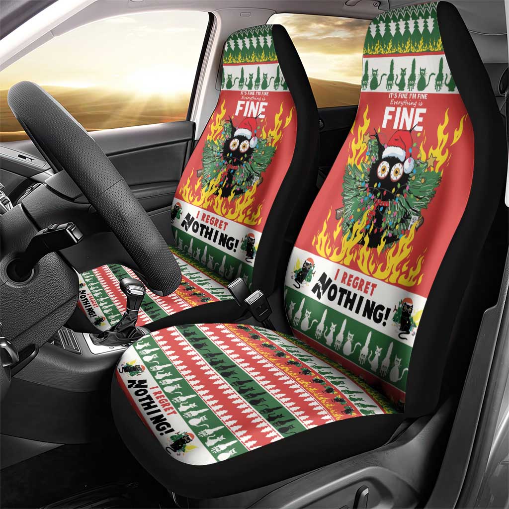 Merry Cat-Mas Car Seat Cover Christmas It's Fine I'm Fine Everything is Fine LT9 - Wonder Print Shop