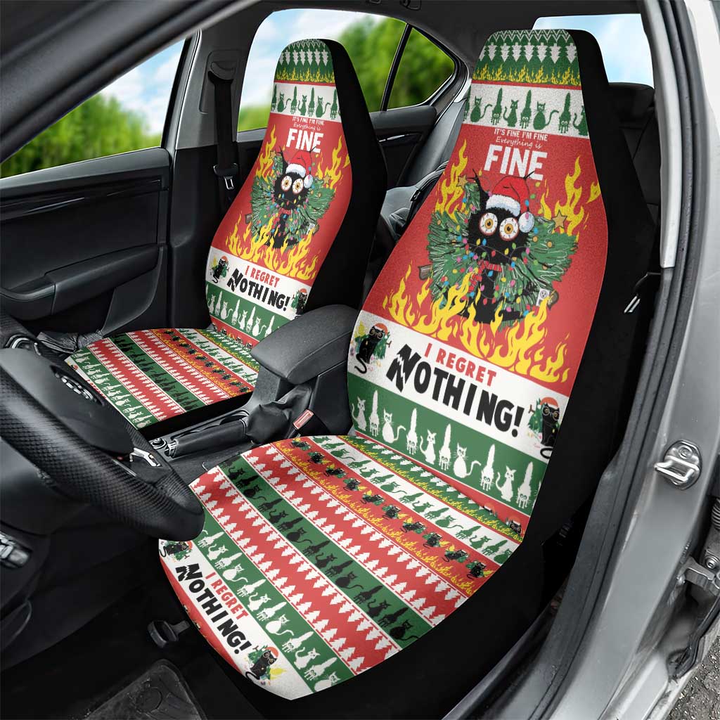 Merry Cat-Mas Car Seat Cover Christmas It's Fine I'm Fine Everything is Fine LT9 - Wonder Print Shop