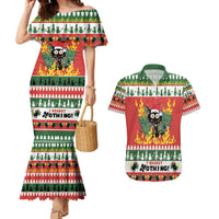 Merry Cat-Mas Couples Matching Mermaid Dress and Hawaiian Shirt Christmas It's Fine I'm Fine Everything is Fine LT9 - Wonder Print Shop