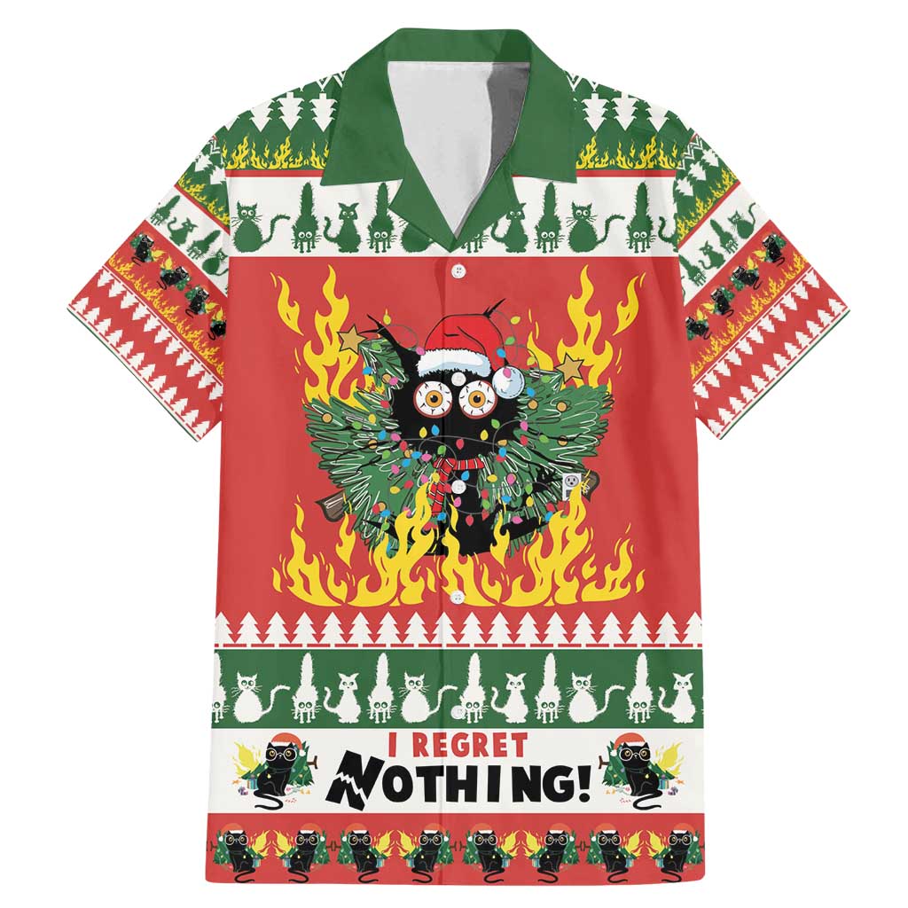 Merry Cat-Mas Family Matching Mermaid Dress and Hawaiian Shirt Christmas It's Fine I'm Fine Everything is Fine LT9 - Wonder Print Shop