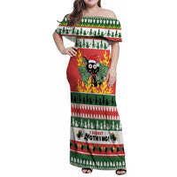 Merry Cat-Mas Family Matching Off Shoulder Maxi Dress and Hawaiian Shirt Christmas It's Fine I'm Fine Everything is Fine LT9 - Wonder Print Shop