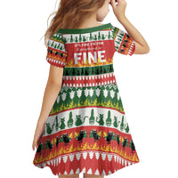 Merry Cat-Mas Family Matching Short Sleeve Bodycon Dress and Hawaiian Shirt Christmas It's Fine I'm Fine Everything is Fine - Wonder Print Shop