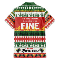 Merry Cat-Mas Family Matching Short Sleeve Bodycon Dress and Hawaiian Shirt Christmas It's Fine I'm Fine Everything is Fine - Wonder Print Shop