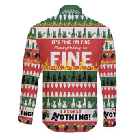 Merry Cat-Mas Family Matching Short Sleeve Bodycon Dress and Hawaiian Shirt Christmas It's Fine I'm Fine Everything is Fine - Wonder Print Shop