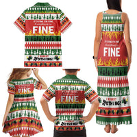 Merry Cat-Mas Family Matching Tank Maxi Dress and Hawaiian Shirt Christmas It's Fine I'm Fine Everything is Fine - Wonder Print Shop