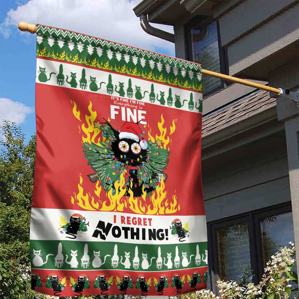 Merry Cat-Mas Garden Flag Christmas It's Fine I'm Fine Everything is Fine - Wonder Print Shop