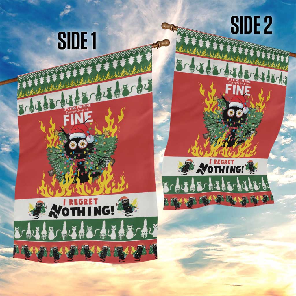 Merry Cat-Mas Garden Flag Christmas It's Fine I'm Fine Everything is Fine - Wonder Print Shop