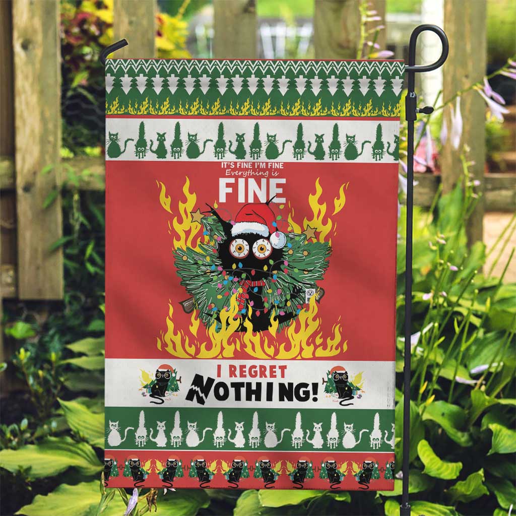 Merry Cat-Mas Garden Flag Christmas It's Fine I'm Fine Everything is Fine - Wonder Print Shop