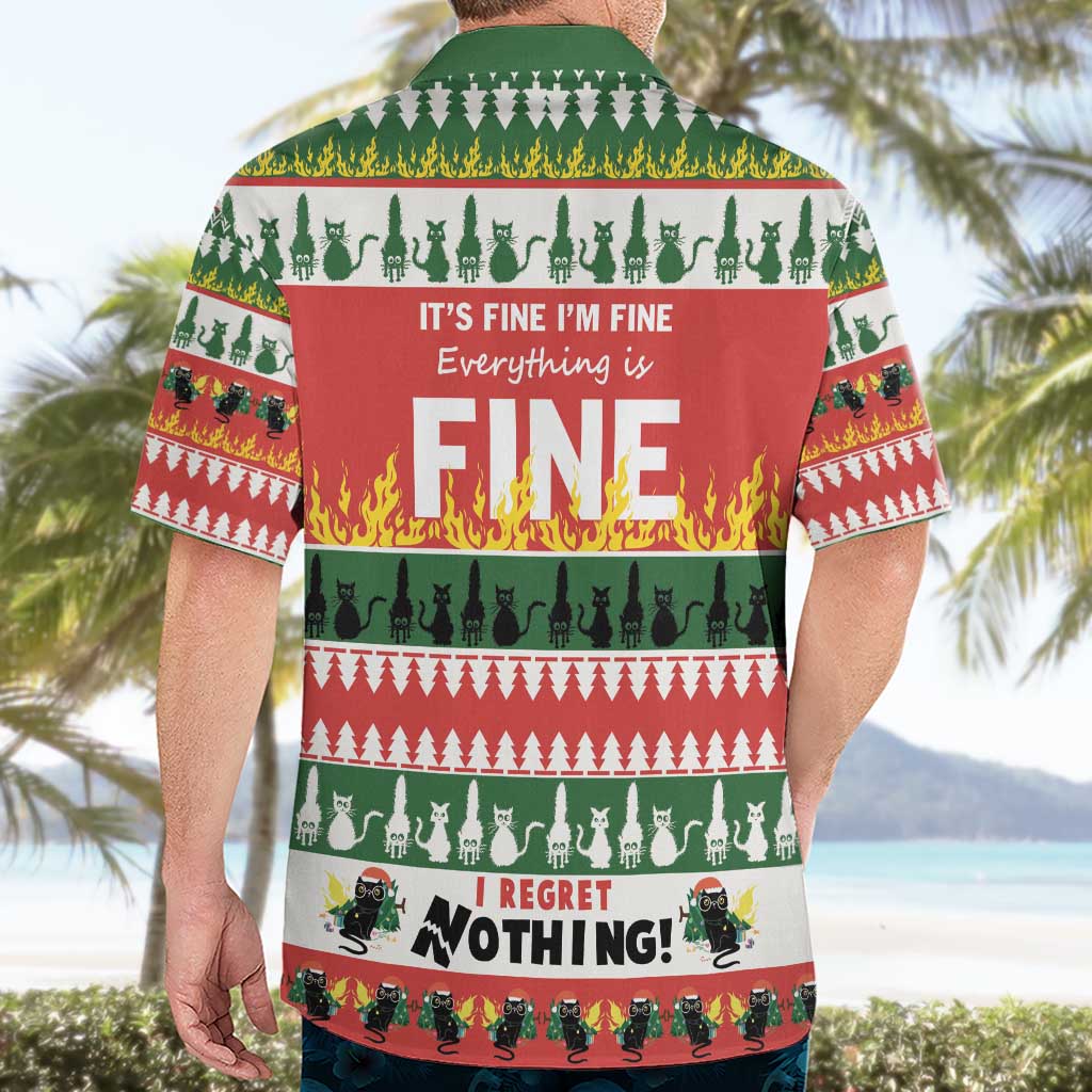 Merry Cat-Mas Hawaiian Shirt Christmas It's Fine I'm Fine Everything is Fine - Wonder Print Shop