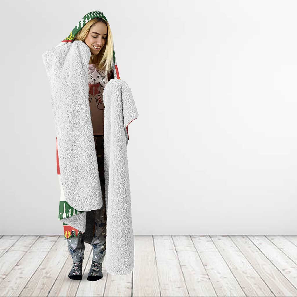 Merry Cat-Mas Hooded Blanket Christmas It's Fine I'm Fine Everything is Fine