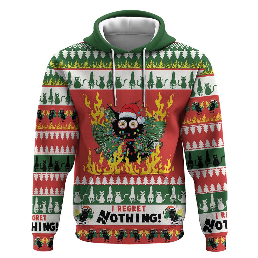 Merry Cat-Mas Hoodie Christmas It's Fine I'm Fine Everything is Fine - Wonder Print Shop