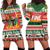 Merry Cat-Mas Hoodie Dress Christmas It's Fine I'm Fine Everything is Fine - Wonder Print Shop