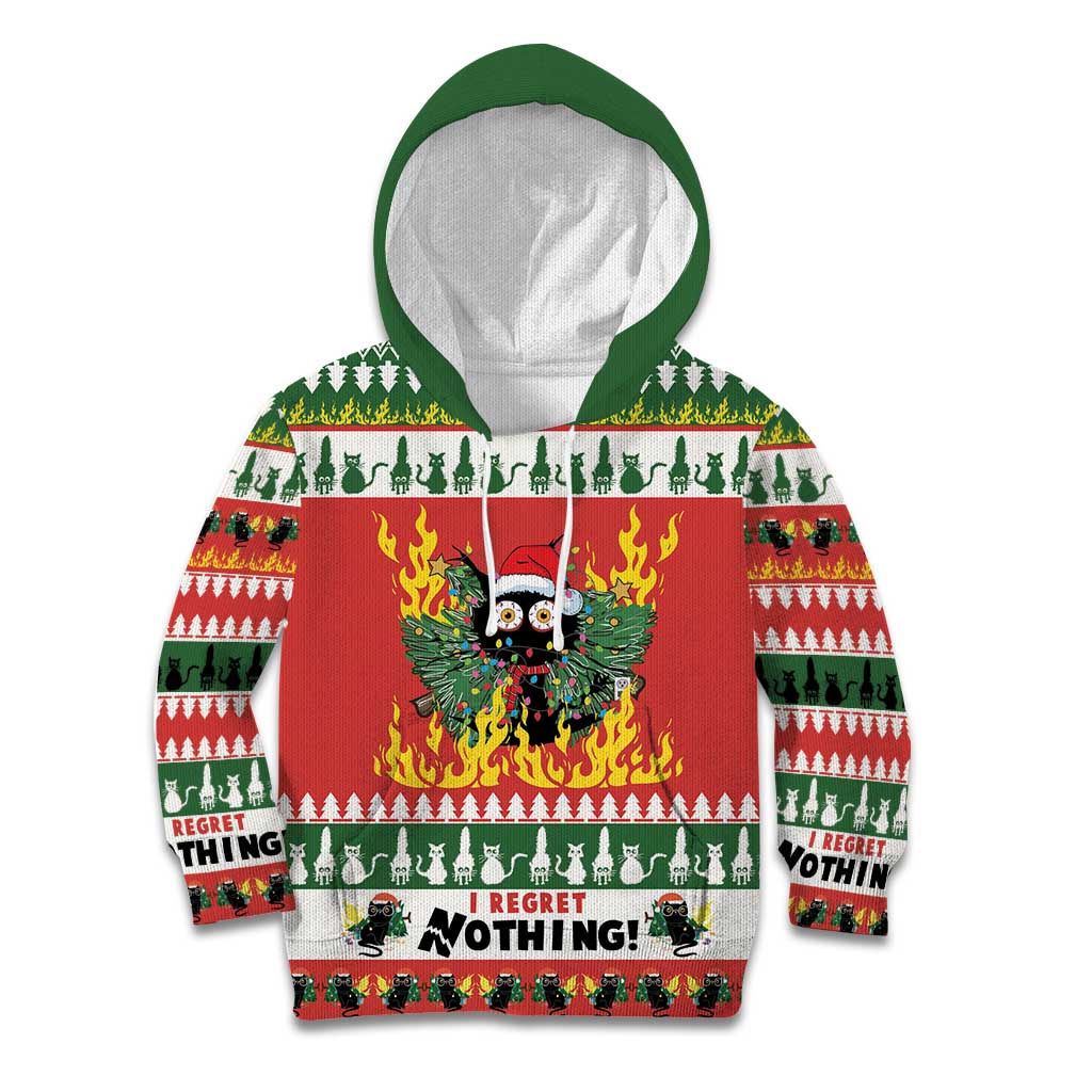 Merry Cat-Mas Kid Hoodie Christmas It's Fine I'm Fine Everything is Fine - Wonder Print Shop