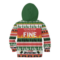 Merry Cat-Mas Kid Hoodie Christmas It's Fine I'm Fine Everything is Fine - Wonder Print Shop