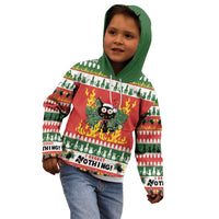 Merry Cat-Mas Kid Hoodie Christmas It's Fine I'm Fine Everything is Fine - Wonder Print Shop