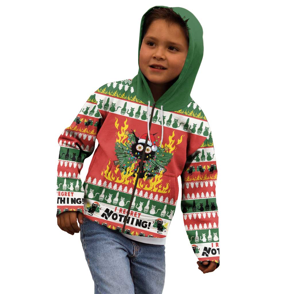 Merry Cat-Mas Kid Hoodie Christmas It's Fine I'm Fine Everything is Fine - Wonder Print Shop