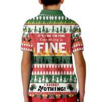 Merry Cat-Mas Kid Polo Shirt Christmas It's Fine I'm Fine Everything is Fine - Wonder Print Shop