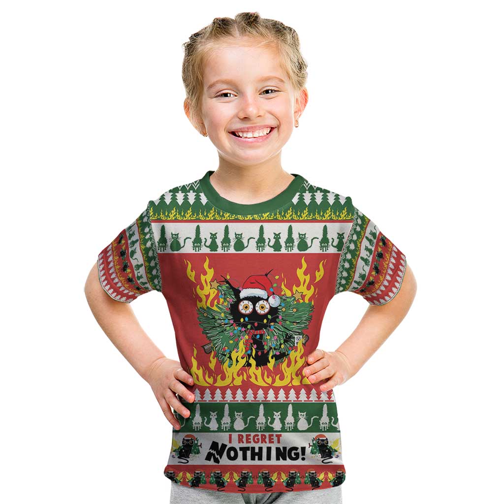 Merry Cat-Mas Kid T Shirt Christmas It's Fine I'm Fine Everything is Fine - Wonder Print Shop