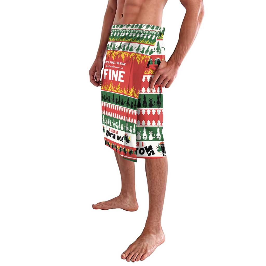 Merry Cat-Mas Lavalava Christmas It's Fine I'm Fine Everything is Fine - Wonder Print Shop