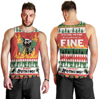 Merry Cat-Mas Men Tank Top Christmas It's Fine I'm Fine Everything is Fine - Wonder Print Shop
