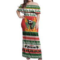 Merry Cat-Mas Off Shoulder Maxi Dress Christmas It's Fine I'm Fine Everything is Fine - Wonder Print Shop