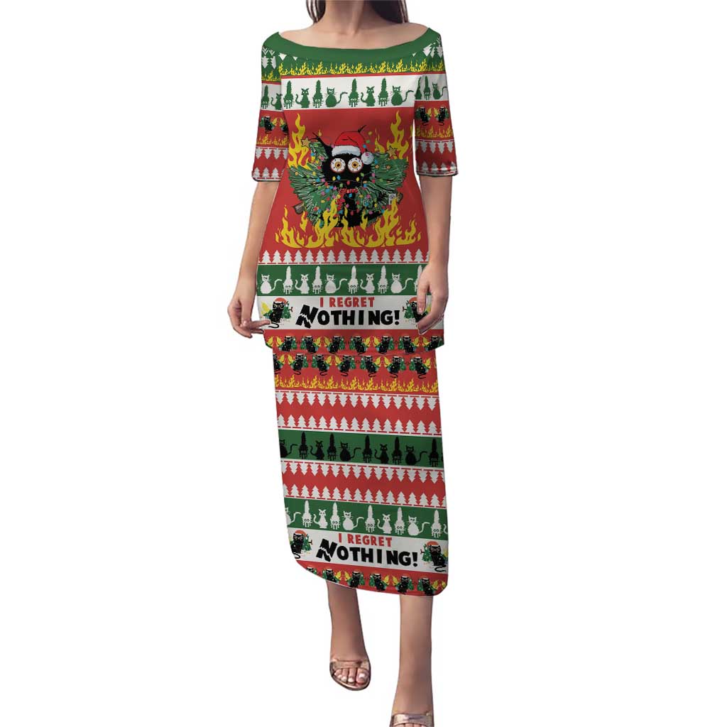 Merry Cat-Mas Puletasi Christmas It's Fine I'm Fine Everything is Fine - Wonder Print Shop