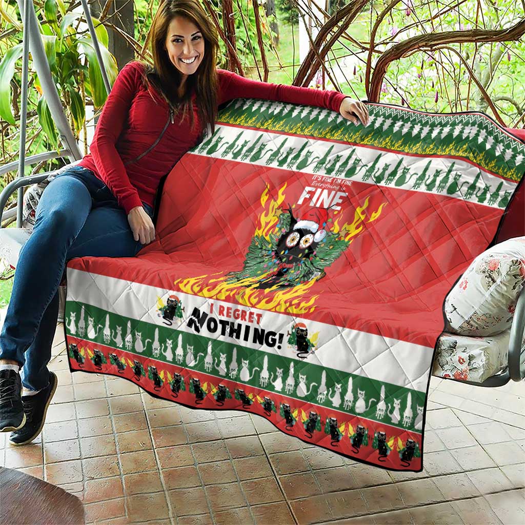 Merry Cat-Mas Quilt Christmas It's Fine I'm Fine Everything is Fine - Wonder Print Shop