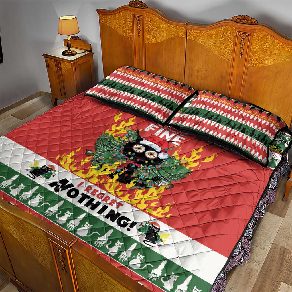 Merry Cat-Mas Quilt Bed Set Christmas It's Fine I'm Fine Everything is Fine - Wonder Print Shop