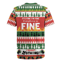 Merry Cat-Mas Rugby Jersey Christmas It's Fine I'm Fine Everything is Fine - Wonder Print Shop