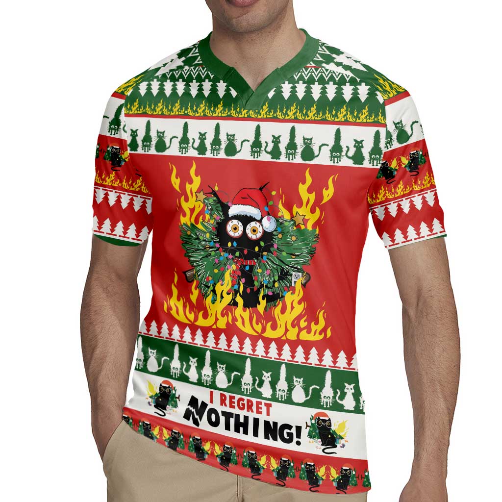 Merry Cat-Mas Rugby Jersey Christmas It's Fine I'm Fine Everything is Fine - Wonder Print Shop