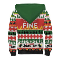 Merry Cat-Mas Sherpa Hoodie Christmas It's Fine I'm Fine Everything is Fine - Wonder Print Shop