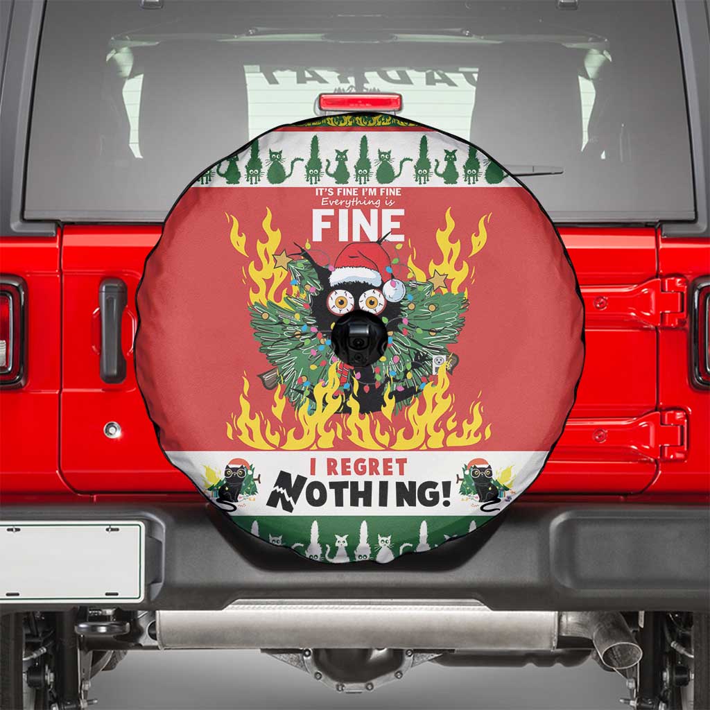 Merry Cat-Mas Spare Tire Cover Christmas It's Fine I'm Fine Everything is Fine - Wonder Print Shop