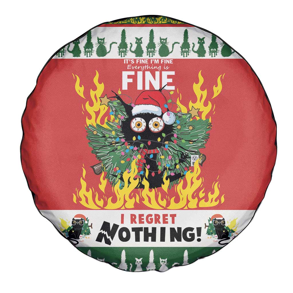 Merry Cat-Mas Spare Tire Cover Christmas It's Fine I'm Fine Everything is Fine - Wonder Print Shop