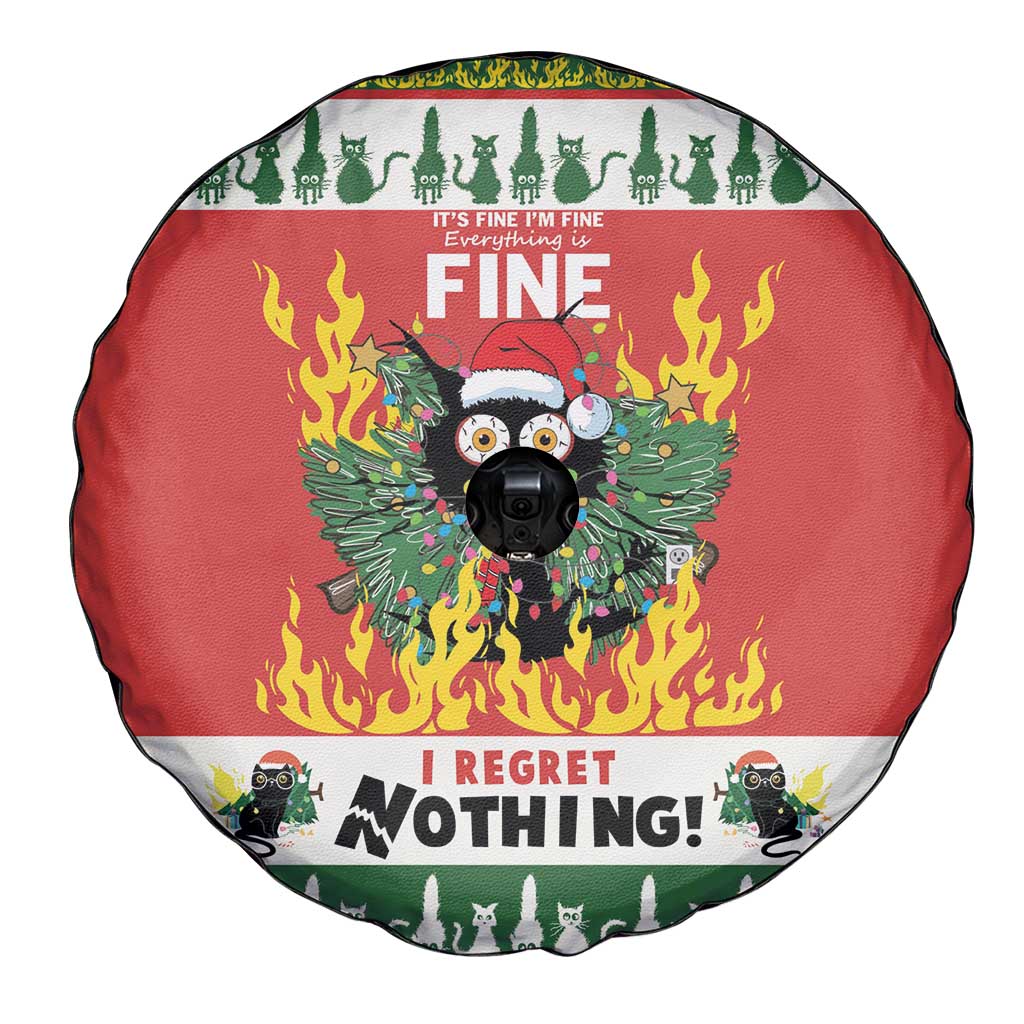 Merry Cat-Mas Spare Tire Cover Christmas It's Fine I'm Fine Everything is Fine - Wonder Print Shop