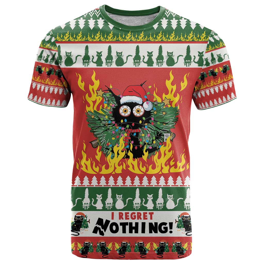 Merry Cat-Mas T Shirt Christmas It's Fine I'm Fine Everything is Fine - Wonder Print Shop